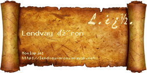 Lendvay Áron névjegykártya