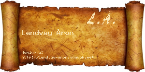 Lendvay Áron névjegykártya