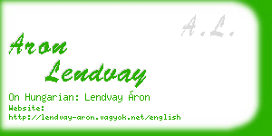 aron lendvay business card